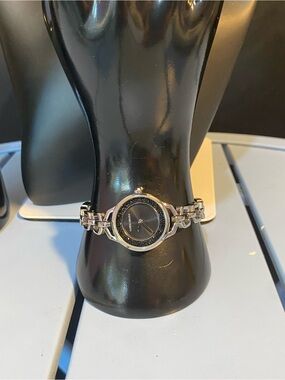 Karen Millen Silver Tone Women’s Watch Black Gradient Dial